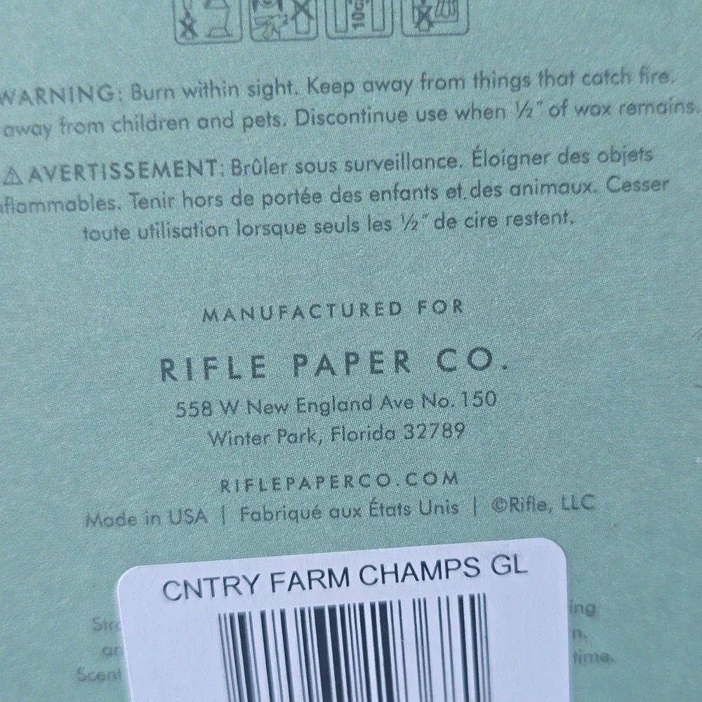 ❤️BUY 5 GET 3 FREE  Champ De France Candle, Size 9.5 oz, Retail Price $38.00 USD